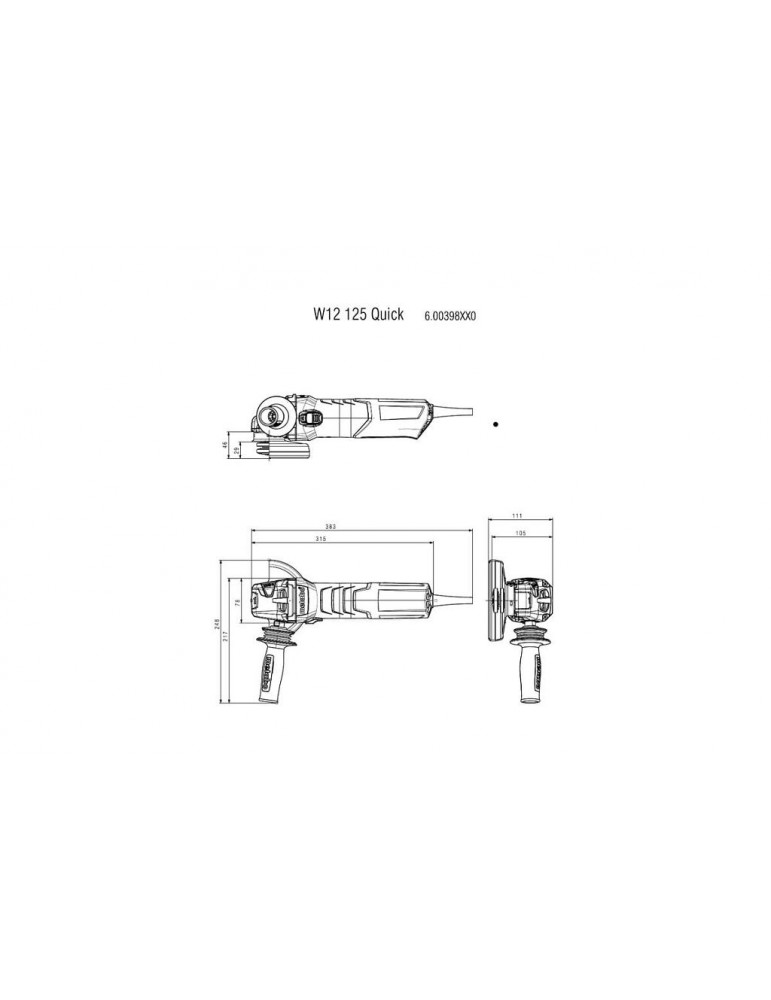 Угловая шлифовальная машина Metabo 12-125 Quick 600398500