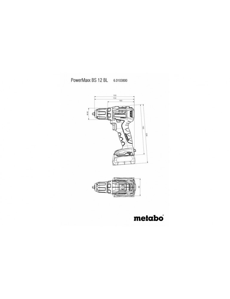 Аккумуляторный шуруповерт Metabo PowerMaxxBS12BL 601038500