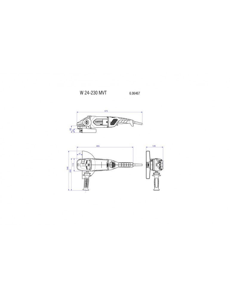 Угловая шлифовальная машина Metabo W24-230MVT 606467000