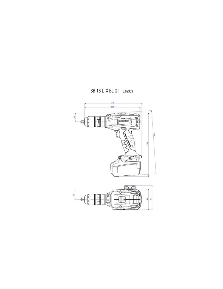 Аккумуляторный ударный винтоверт Metabo SB 18 LTX BL Q I (без акб и зу) 602353890