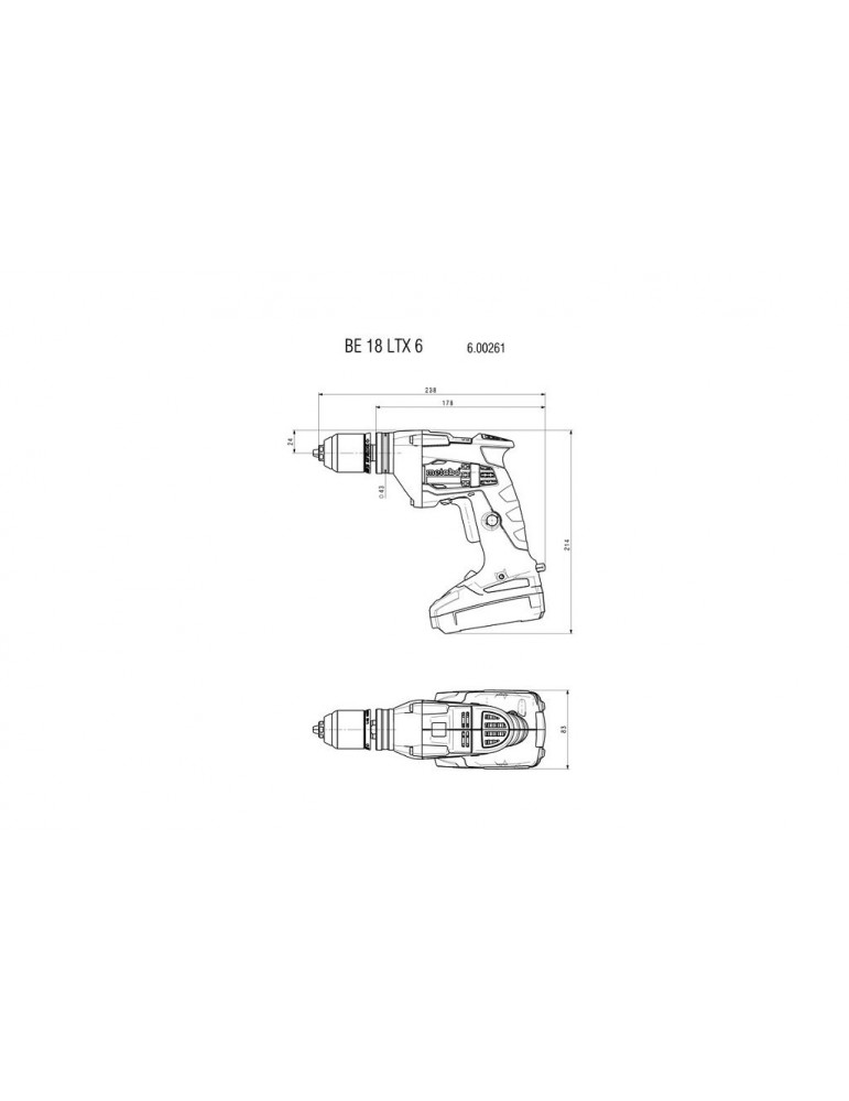 Аккумуляторная дрель Metabo BE18LTX6(без акб и зу) 600261890
