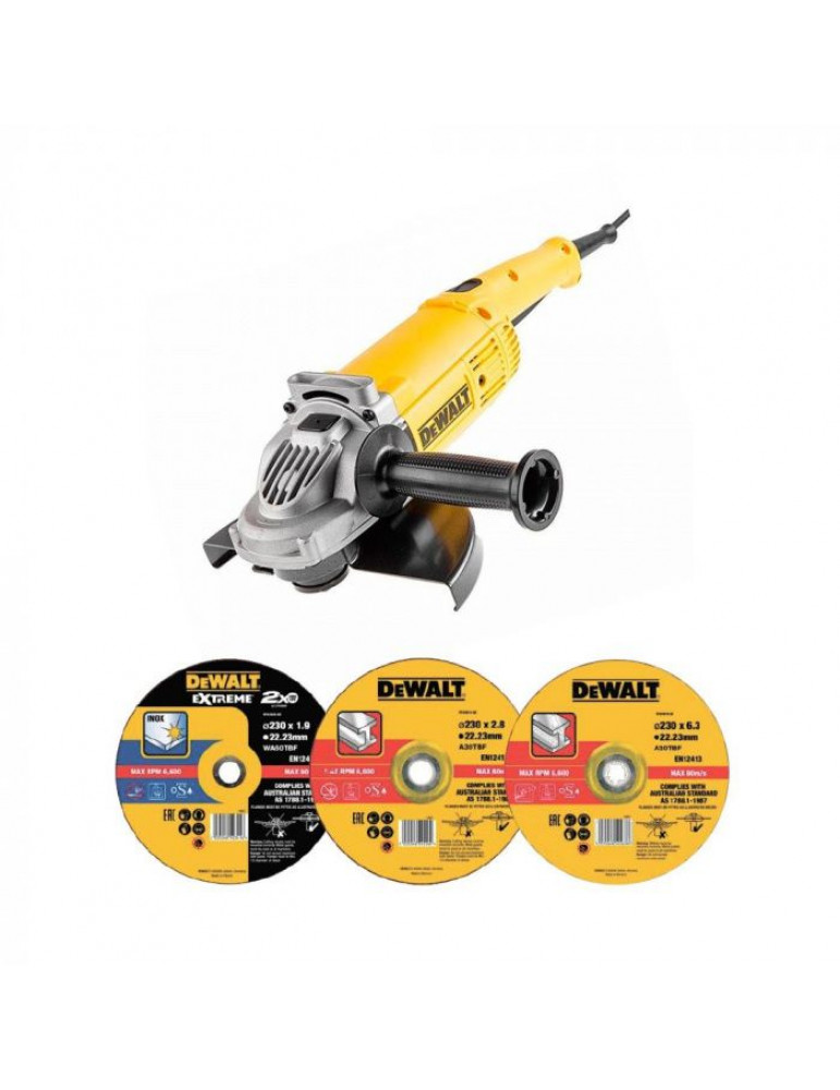 Угловая шлифовальная машина DeWalt DWE 492 SD10 (набор дисков)