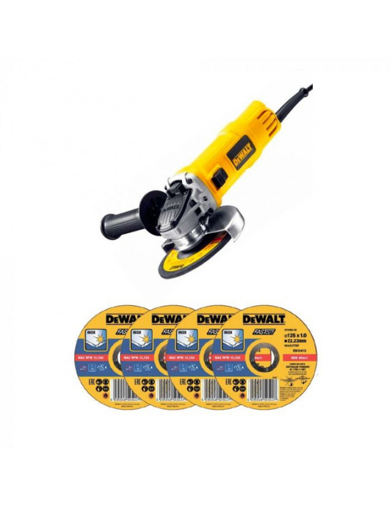 Угловая шлифовальная машина DeWalt DWE 4151 D4 (набор дисков)