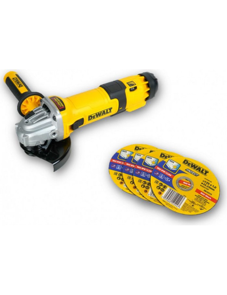 Угловая шлифовальная машина DeWalt DWE 4257 D4 (набор дисков)