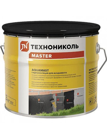 Мастика битумная Технониколь Aquamast 3 кг для фундамента