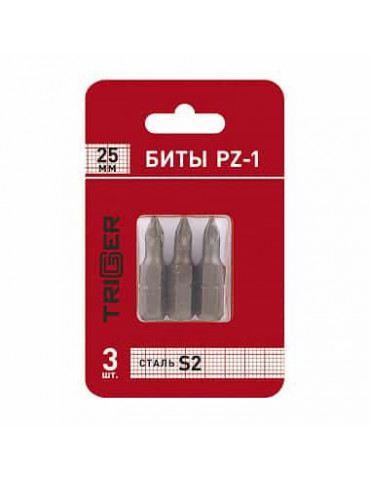 ТРИГГЕР 84963 Биты ПРОФИ PZ-1 25мм (блистер уп.3шт) (20/800)