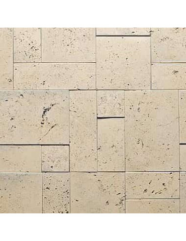 Искусственный камень Интеркам Травертин бежевый Угловой Арт 6511