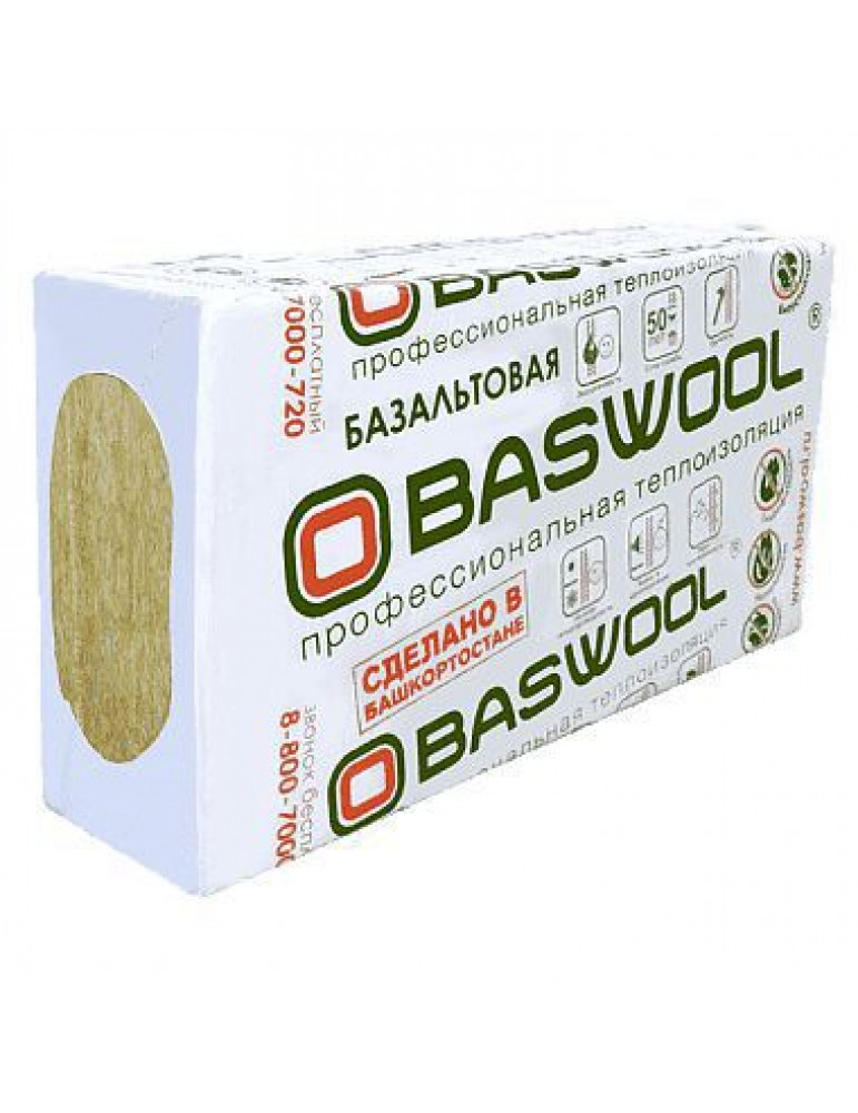Базальтовая вата Baswool Лайт 35 1200x600x100 мм 6 плит/пачка (6,912)