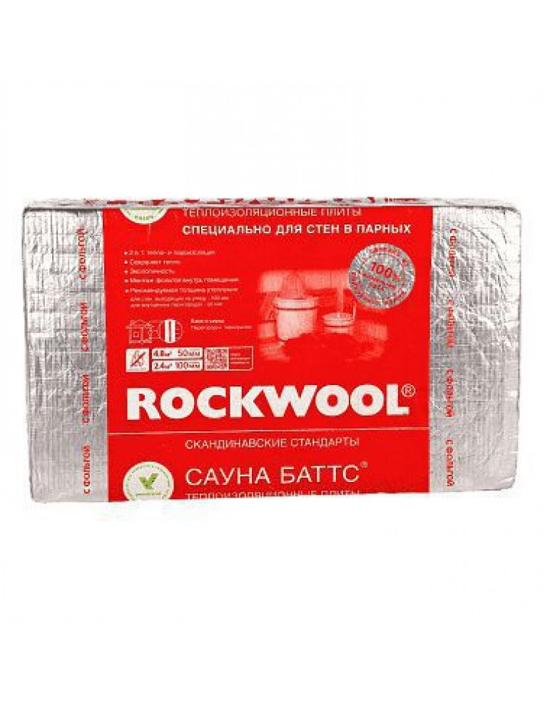 Базальтовая вата Rockwool Сауна Баттс 1000x600x100 мм